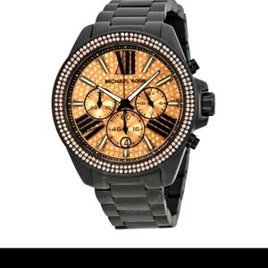 Michael Kors Black Pink rhinestone ladies watch